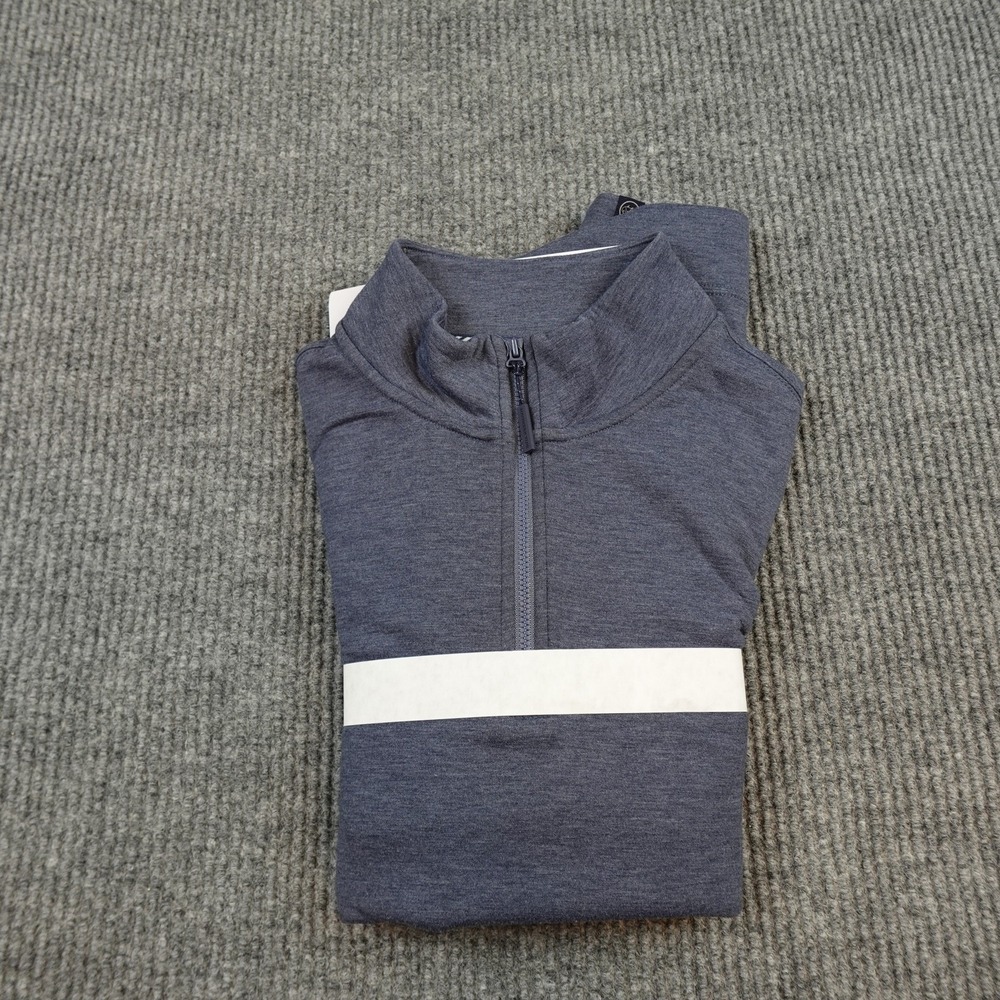 Southern Tide 1/4 Zip Pullover Mens Medium Gray Long Sleeve Stretch Mock Neck